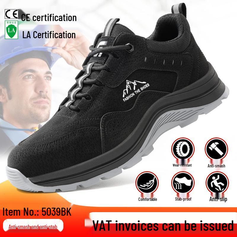 Men's Steel Toe Safety Work Shoes - Anti-Smash, Anti-Puncture, Comfortable, Wear-Resistant Construction Site Footwear