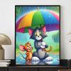 5D DIY Diamond Art Painting Kits for Adults, Jerry and Tom Full Round Crystal Diamond Kits for Beginner for Home Wall Decorate