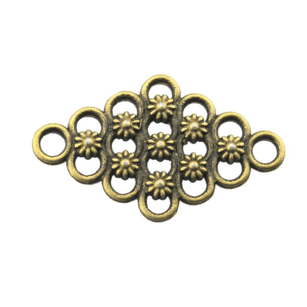 

Vintage Filigree Round Charms Multi Loop Connectors For DIY Jewelry Supplies A02-5pcs-29x17mm