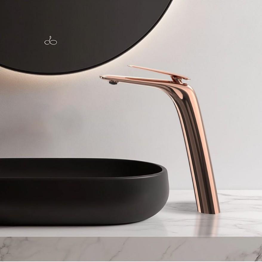 Single Handle Lever Wash Bathroom Luxury Mixer Gun-Gray Basin Faucet (Rose Gold,Brass) розового золота