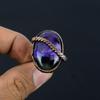Russian Chaorite Gemstone Copper Wire Wrapped Handmade Jewelry Ring Gift For Women