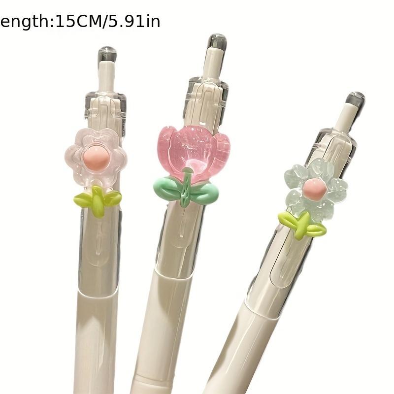 Kawaii 2 PCS Random Gel Pens Cute Flower DIY Office Stationery Supplies ST Tip Funny Pens Smoothly Writing