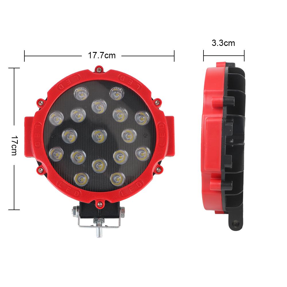 Driving Light 51W LED Work Light 7 Inch Round LED Light Bar Super Bright Spot Beam For Truck Tractor 4x4 Off Road