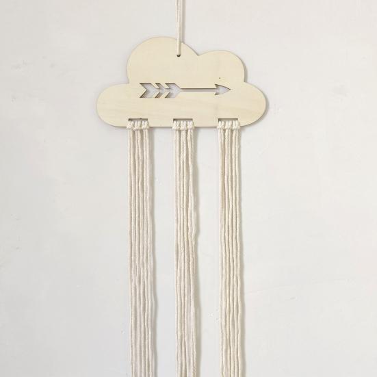 2 Pcs Wooden Cloud Hair Clip Organizer with Princess Headband Accessories, DIY Storage Hanging Pendant for Office Home Desktop Tabletop Organizer