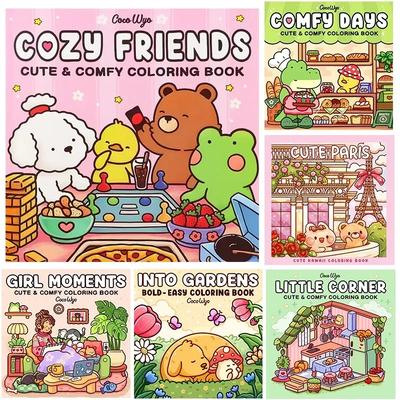 Non-Toxic New Cozy Atmosphere Relaxing Coloring Book For Adults And Teens Bold Easy-To-Follow Patterns And Children Moments