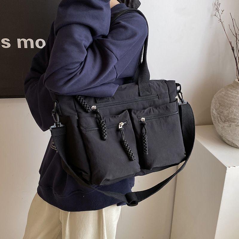Leisure Large Capacity Tote Bag Women's Fashionable Nylon Cloth Shoulder Bag Daily Commuting Crossbody Bag Multi Pocket Handbag