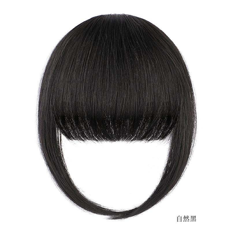 Straight Air Through Blunt Fringe with Clip Bangs Synthetic Hair Extension Heat Resistant Bangs Clip Natural Hairpiece