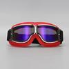 Vintage Pilot Motorcycle Goggles UV400 Windproof Scratch Resistant PC Lens with Leather Trim for Open Face Helmet