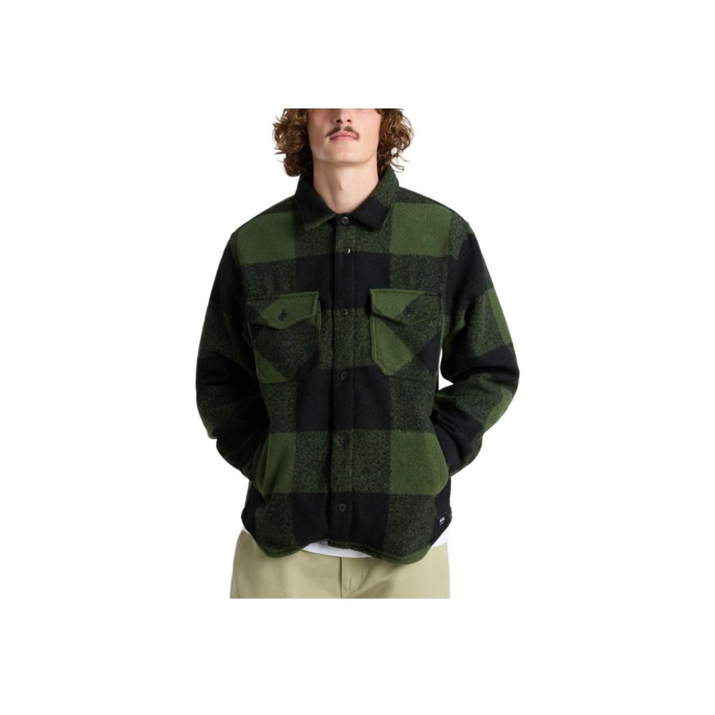 Vans Plaid Pattern Pocket Single-Breasted Multi-Pocket Long Sleeve Shirt Men Shirts Green VN000JVECAN1