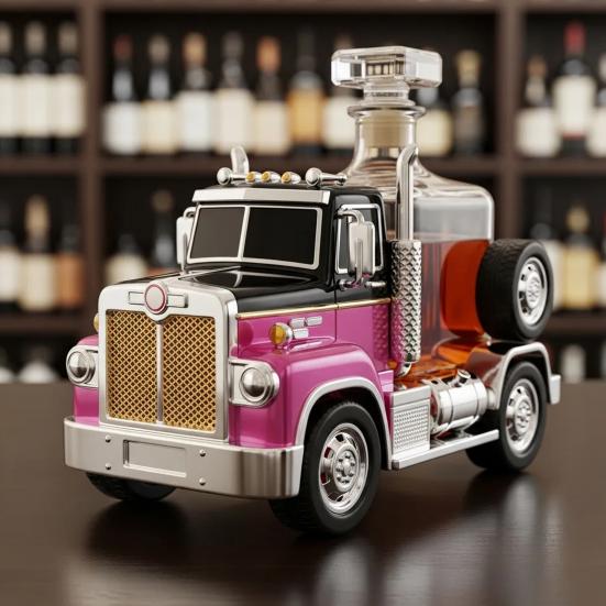 Truck Whiskey Decanter Unique Glass Decanter for Whiskey Bourbon Tequila Liquor Decanter Gift for Truckers Bourbon Lovers