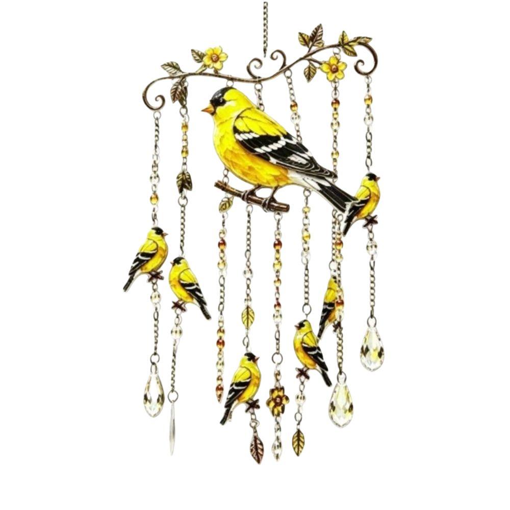 Colorful Bird Hanging Ornaments Acrylic Home Decoration Crafts Hummingbird Wind Chime Courtyard