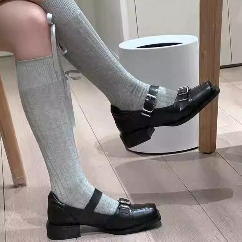 

Vintage British Mary Jane small leather shoes women s 2025 summer new dark punk light mouth thick heel shoes 40 чёрный