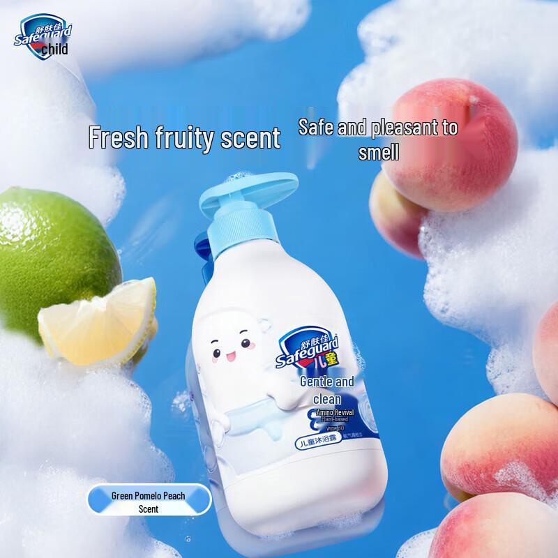Safeguard Kids 2-in-1 Shower Gel & Shampoo, Peach & Pomelo Scent, 450g