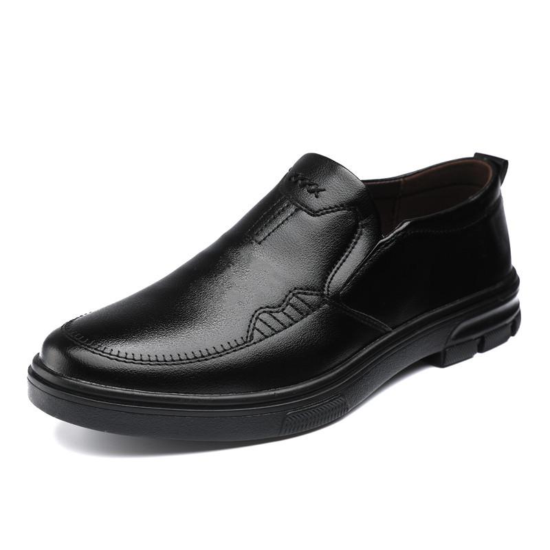 Autumn foot cover daily casual shoes comfortable soft sole one pedal flat sole middle-aged and elderly leather shoes