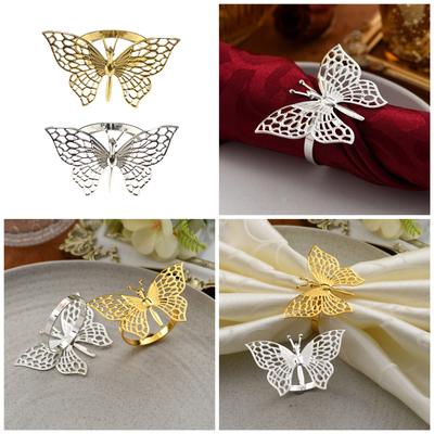 Set Of 12 Luxurious Butterfly Designs Napkin Holders Perfect For Banquets And Holiday Gatherings Crafted In Iron