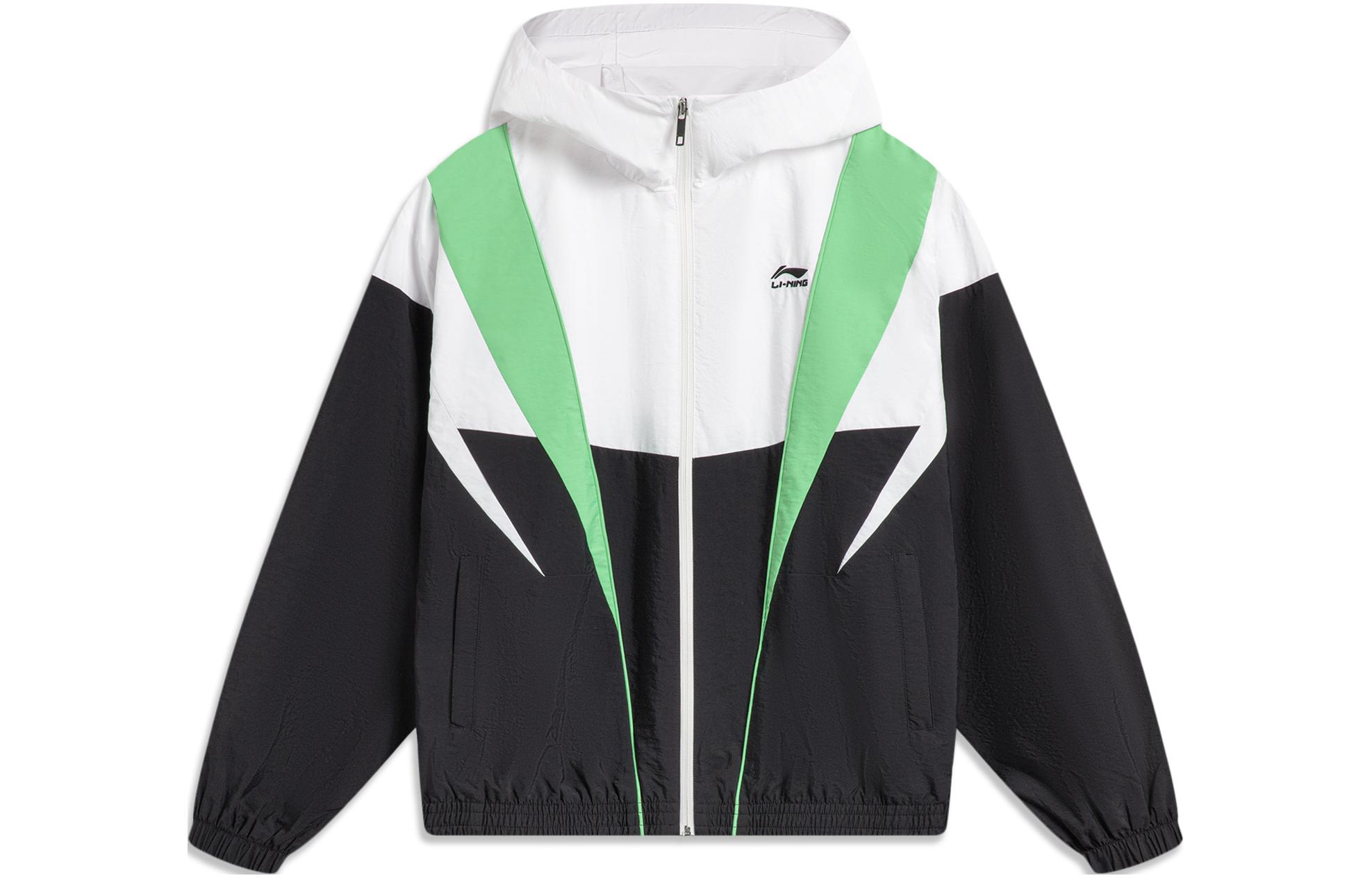 Li Ning Спортивная Модная Коллекция Тренч Мужской Стандартный Белый Черный AFDU033-1 L