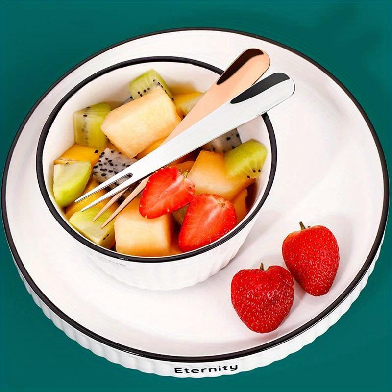 4 Pcs/Lot Dessert Fork Spoon Stainless Steel Cake Dessert Forks for Cake Salad Kitchen Bento Food Accessories