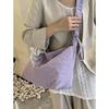 Forest Style Pleated Drawstring Shoulder Strap Dumpling Bag Solid Color Simple and Lazy Style Commuting Art Korean Versi Singl