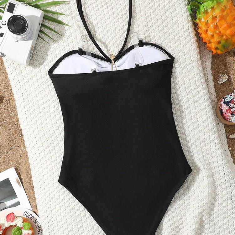 Children s swimming suit - cute beach one-piece bikini for girls 130 чёрный