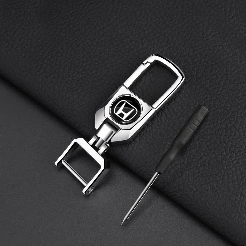 Car Hot 2025 3D Metal Keychain Car Emblem Keyrings Key Case Car Accessories For Honda Pilot Odyssey Jazz Accord City Civci CRV F