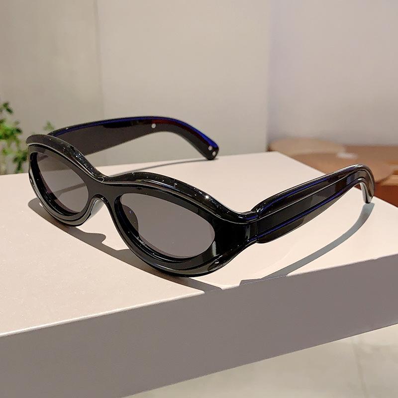 

Vintage Luxury Brand Designer Double Color Cat Eye Sunglasses Women For Men Sun Glasses Trend Punk Popular Small Frame Shade