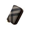 Card Holder Smooth Faux Leather Retro Style Organ Shape Geometric Pattern Multiple Card Slots for ID Drivers License Zipper