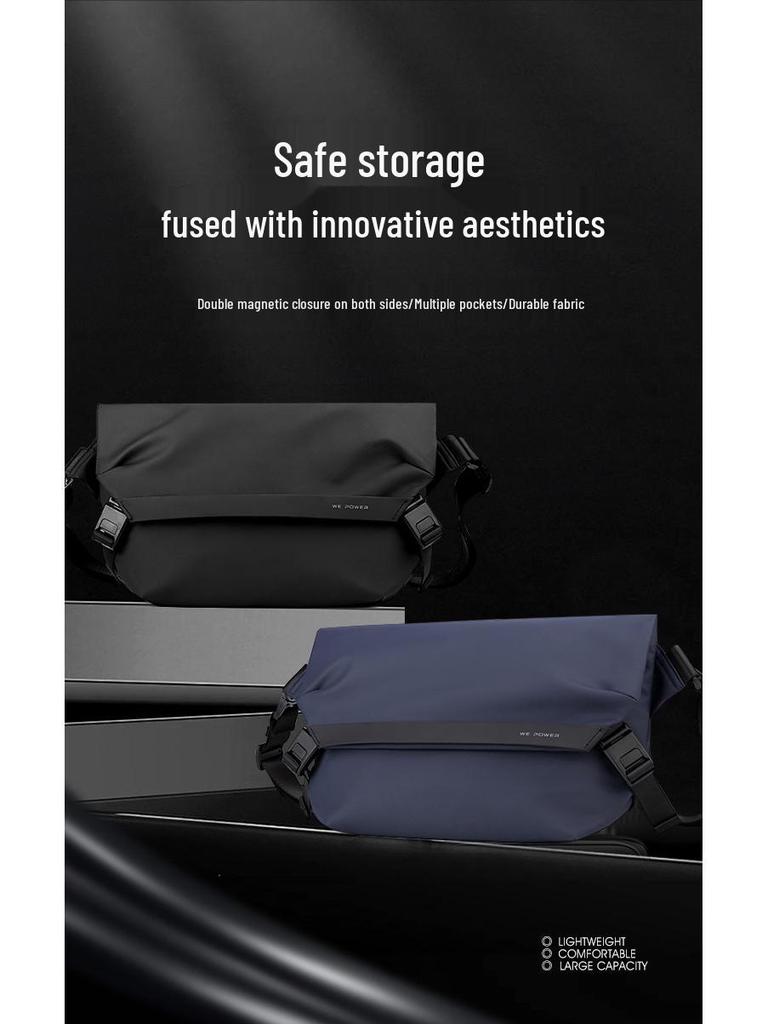 WEPOWER Versatile Men's Casual Single Shoulder Crossbody Backpack - Trendy Small Square Chest Bag