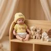 8 Inch Solid Silicone Full Body Reborn Dolls LouLou Cute Mini Palm Newborn Babies Dolls Realistic Sleeping Baby Doll Toys for Children Christmas Gifts