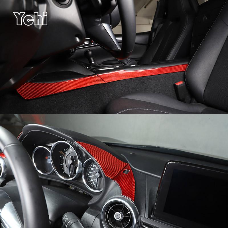 Red Soft Carbon Fiber For Mazda MX-5 NC 202016-2026 Car Center Control Interior Sticker Car Modification Accessories
