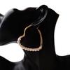 55MM Heart Imitation Pearl Hoop Earrings Big Circle Smooth Women Exaggerated Golden Hyperbole Metal Large Ear Jewelry Gift Aros