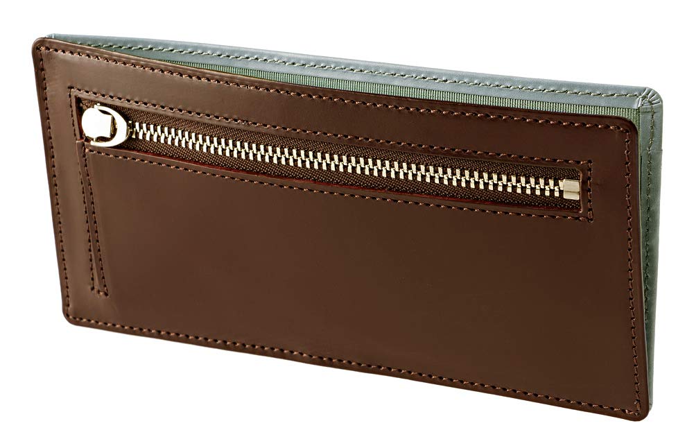 Poke Money Klapka Skóra Bridle Cienki Długi Portfel Smart Portfel Prezent na Dzień Chłopaka Czekoladowy x Jasnoniebieski 1630 [Cypris] Portfel-BR (L) Ojca