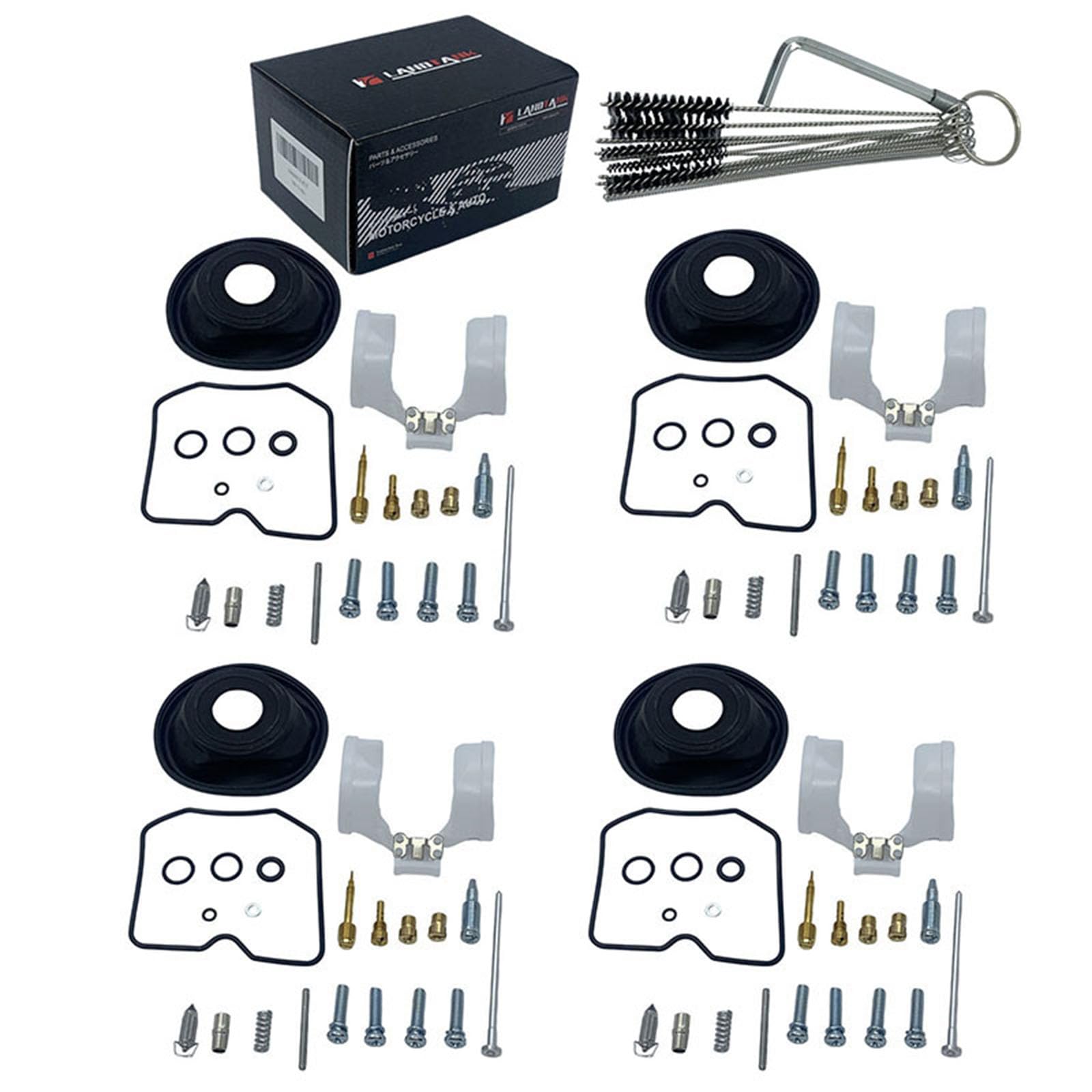

LandTank 4 Set Carburetor Rebuild Kit, Suitable for 1989-97 KPS ZRX400/ZRX-II ZR400C/E/F CVK30 Carburetor (Set of 4)
