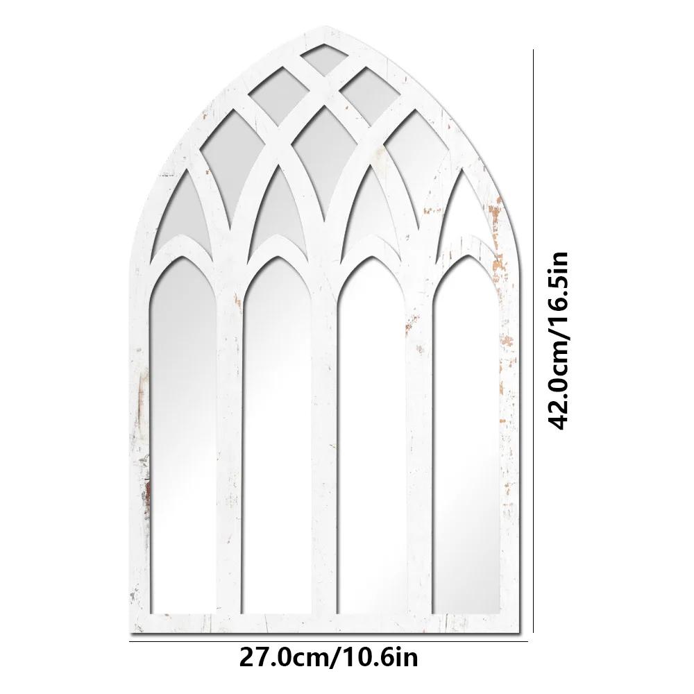 1/3Pcs Gothic Mirrors Wall Decor Spooky Gothic Arched Wall Mirrors Vintage Cathedral Arch Frame Mirror Decorative Goth Mirror