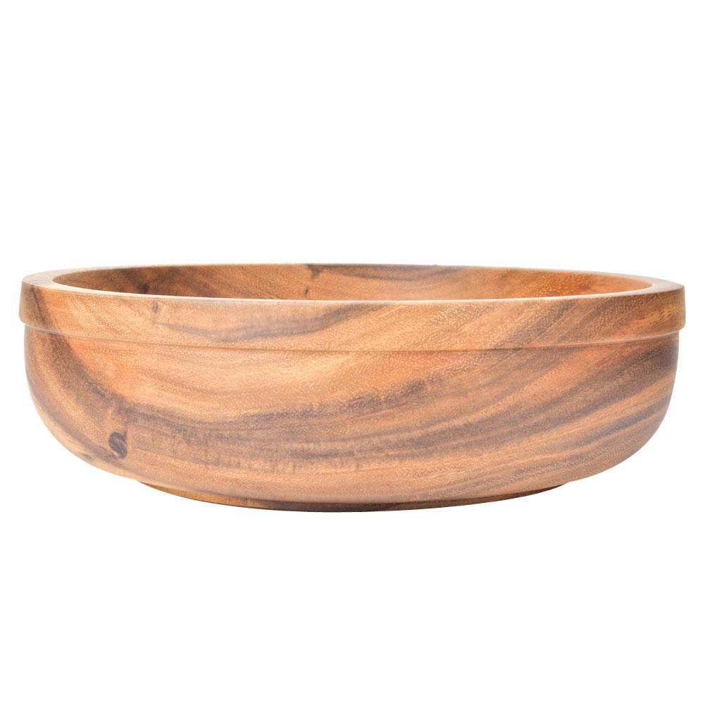 Wooden Salad Bowl Food Fruit Container Dish Tableware Kitchen Utensils30x9cm