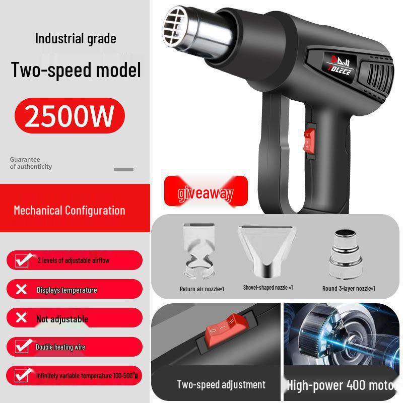 Digital Heat Gun: Adjustable Temperature Hot Air Gun for Car Wrapping & Heat Shrink with Display