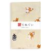 Irodori Gauze Tenugui Gauze Set of 33 x 88cm (Tenugui) Double-Layered Fabric, 5, Approx. (Animal Print, Fray-Resistant)