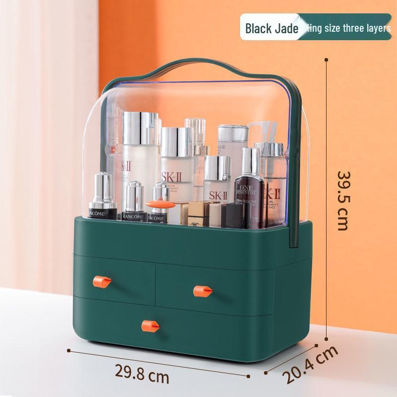 Cosmetics & Jewelry Organizer: Dustproof Storage Rack for Skincare, Lipstick & More