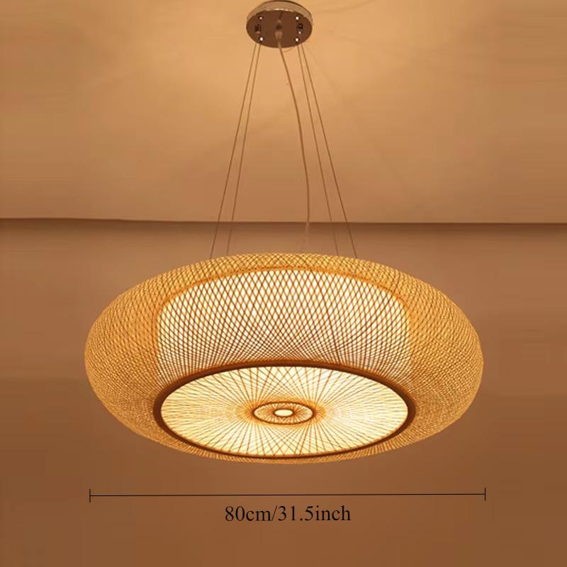 LED Rustic Style Pendant Light DIA.40 Creative Decoration Bamboo Art  Pendant Lamp Chandeliers Restaurant Teahouse