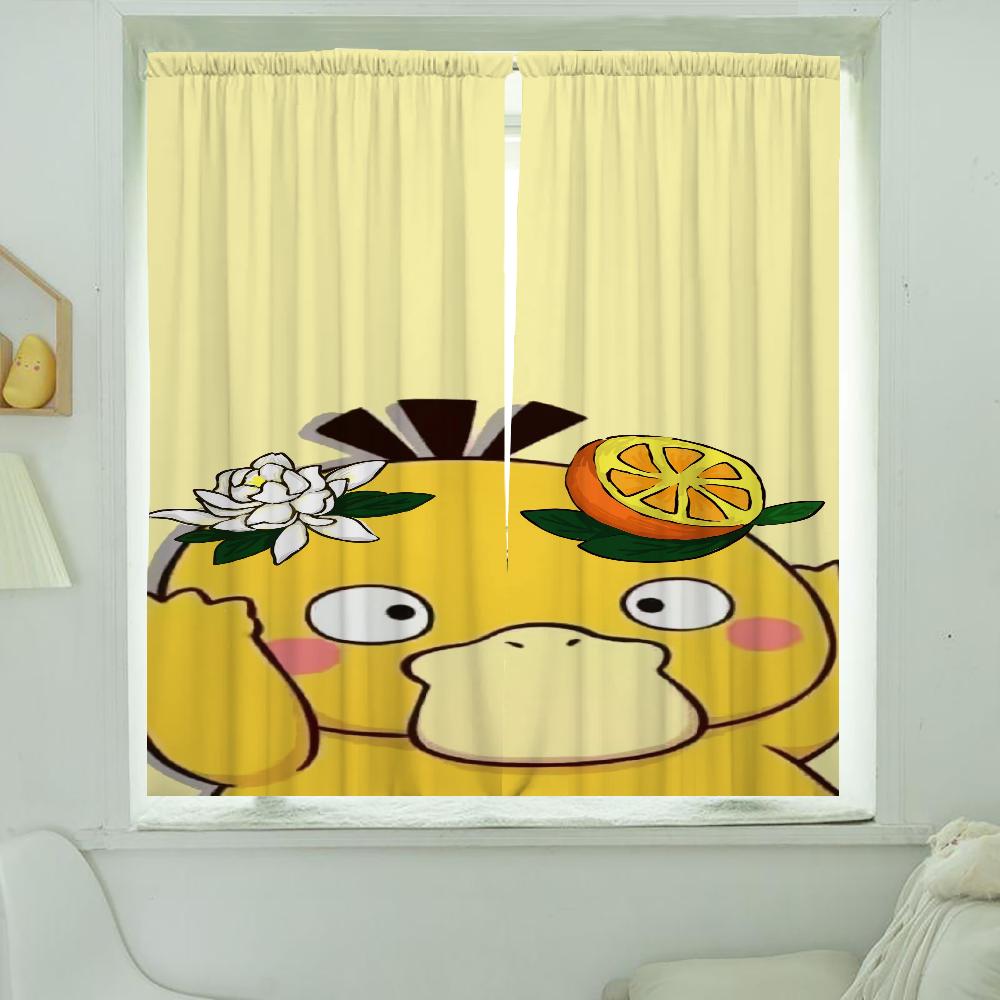 Home Interior Kitchen Curtains for Living Room 2 Pieces Blackout Curtains Door Curtain P-psyduck Partition Bedroom Decoration