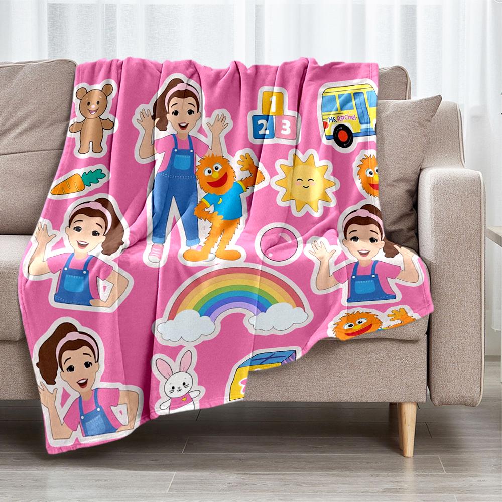 Ms. Rachel Theme Printed Blanket - Perfect for Couch, Bed, Travel & Outdoor Use | Machine Washable, Cozy & Durable.