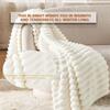 Ultra-Soft Plush Blanket Cream Color Design Soft Skin-Friendly Warm Comfortable Faux Fur Blanket For Winter Warm Sleep Companion