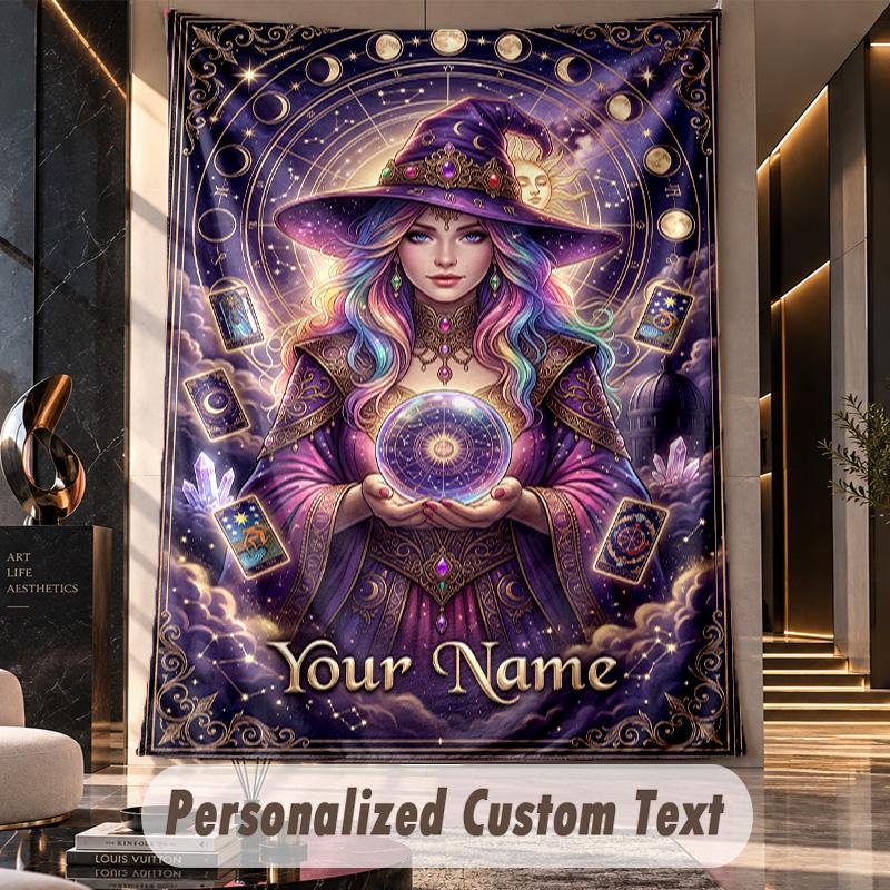 Witchcraft (45) Theme Custom Tapestry Personalized Custom Name Text Wall Hanging Tapestry Home Decor Background Cloth