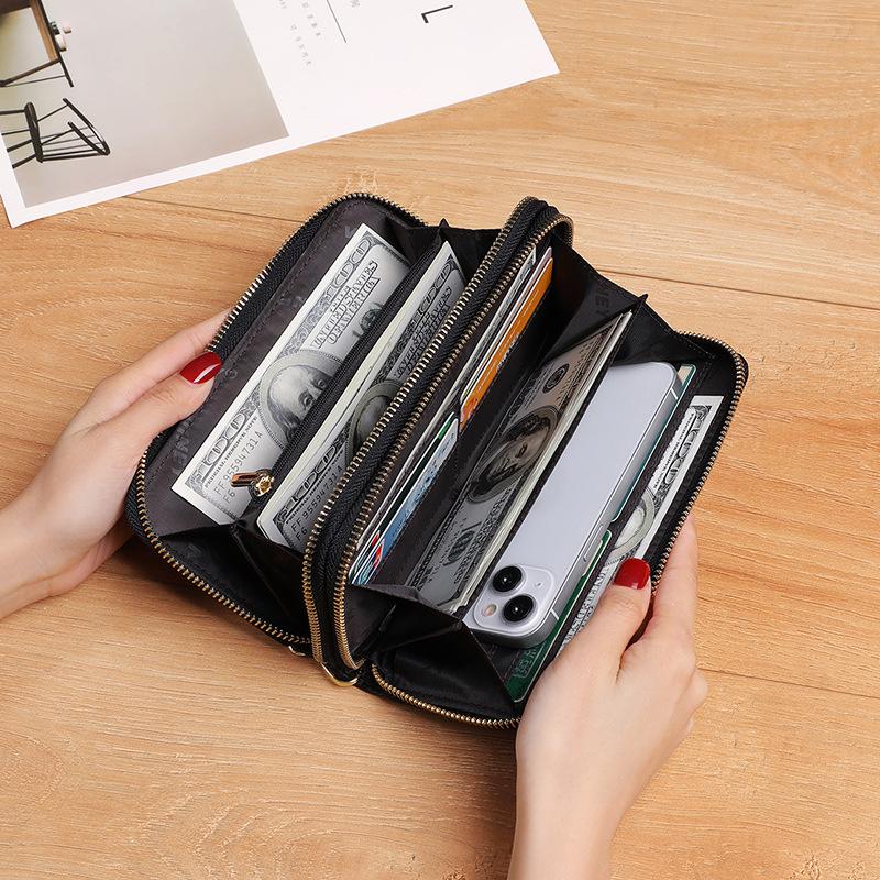 Portfel damski Długi na zamek błyskawiczny Kopertówka dla mamy Wielokartowy Wielofunkcyjny Dużej pojemności Portmonetka damska Lekki luksus