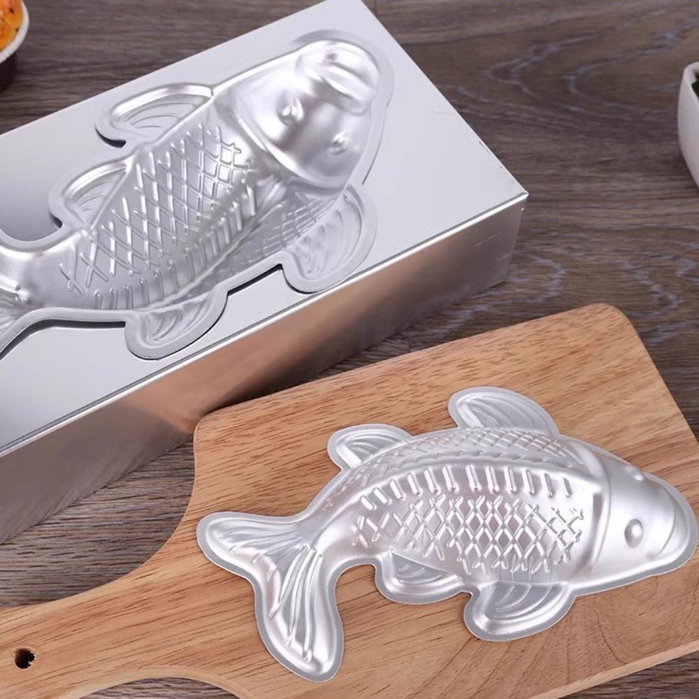Nepřilnavá hliníková forma na rýžové koláčky ve tvaru ryby Tepelně odolná forma na pečení Formička na pudink Pudink