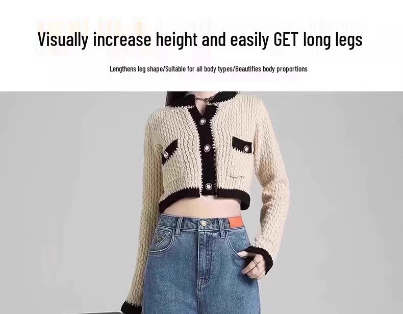 Women's 2025 Slimming High Waist Wide Leg Jeans - Spring/Autumn Petite Fit, Loose Straight Style