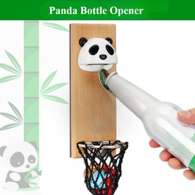 Panda Bottle Opener Wooden Refrigerator Magnet Beer Bottle Opener Creative Panda Wall Mounted Bottle Opener