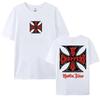 Iron Cross Print T Shirt Men's Hip Hop Harajuku Streetwear T-shirt Male Fashion Retro Oversized Tshirts Tops