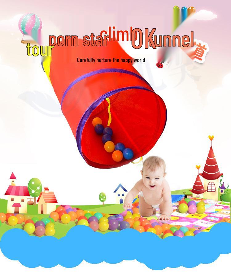Indoor Kids' Play Tent with Crawl Tunnel for Sensory Integration