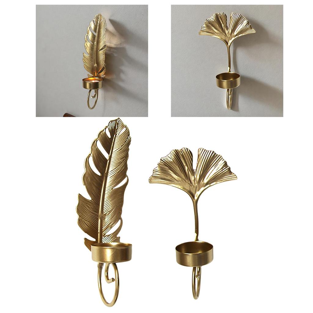 Leaf Shape Wall Candle Holder Farmhouse Metal Sconces Decorative Candle Sconces for Office Farmhouse Home Dining Room Decor