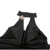 Sexy Metal Halter Top Skirts Women Suit Hollow Out Backless Sleeveless Tank High Waist Split Midi Length Skirt Female Outfits